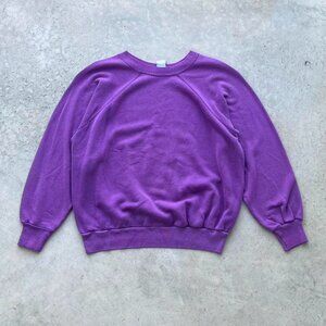 Vintage 90s Y2K Purple Raglan Sweatshirt Pullover Women's Large